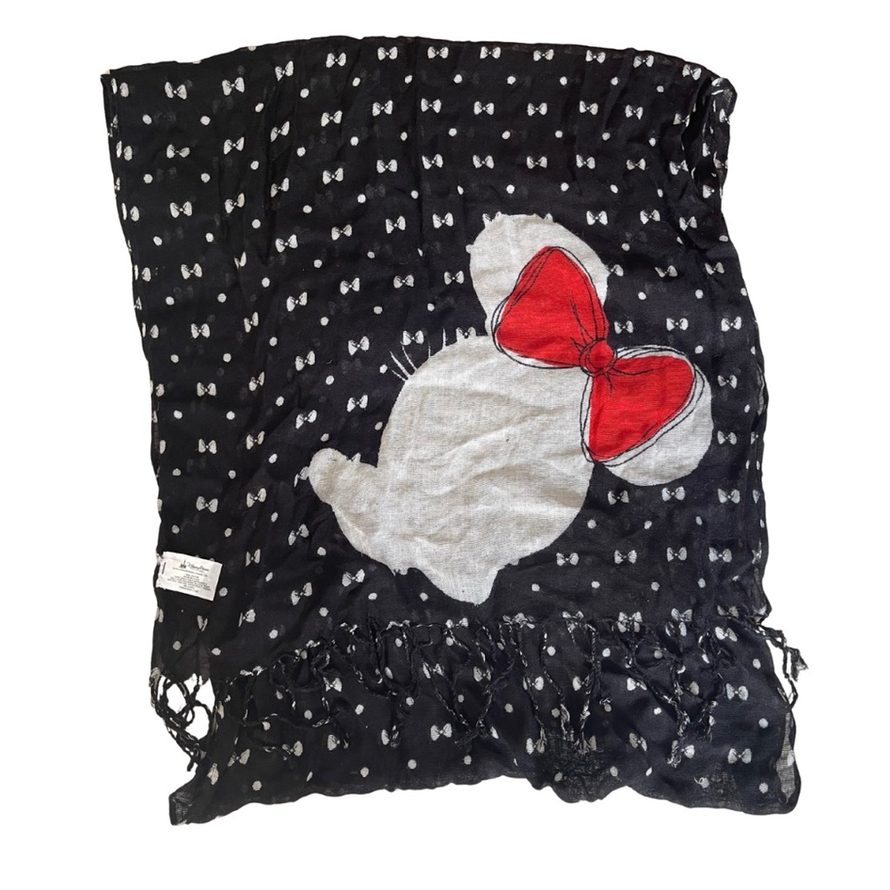 Disney Parks Minnie Mouse Bow Print Rayon Scarf